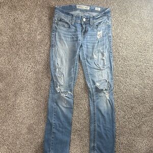 BKE Light Blue Distressed Skinny Jeans